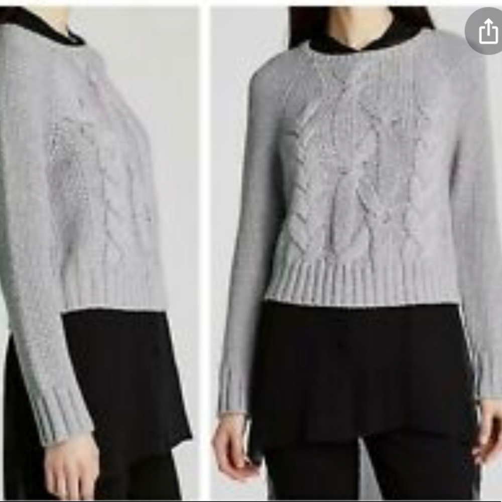 ❤️ Eileen Fisher Project Gray Cable Sweater XS